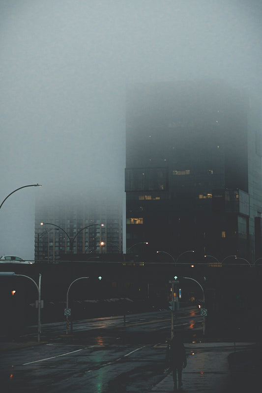 streets with post lights near building