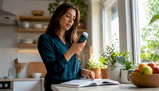 Nutritionist examining magnesium glycinate supplement