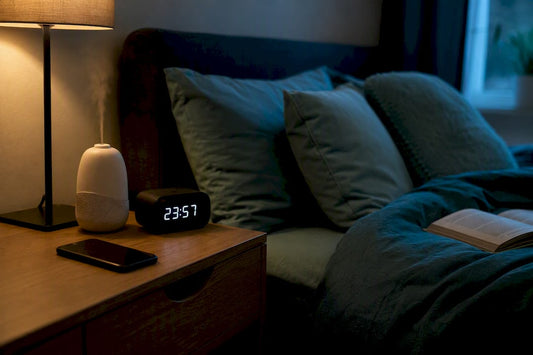 Calming bedroom scene ready for sleep