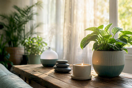 Aromatherapy candle and calming home corner