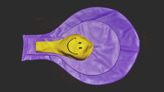 yellow emoji on purple heart illustration