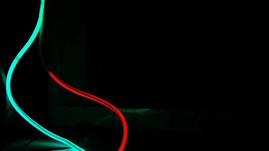 red and green light digital wallpaper