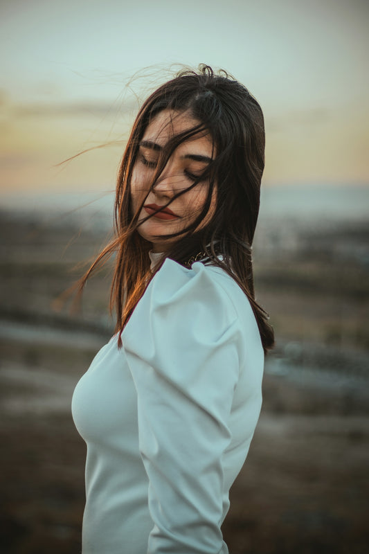 a person with long hair