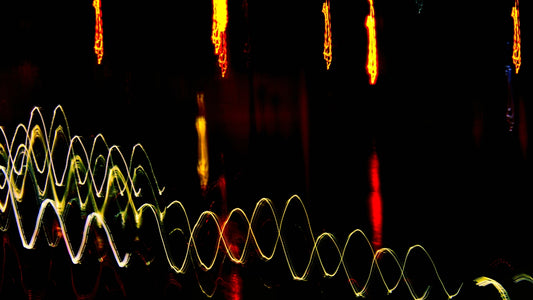 a group of lights that are in the dark