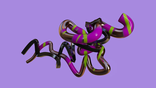 a purple and black object is flying in the air