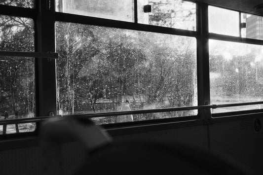 Rainy window from the inside.
