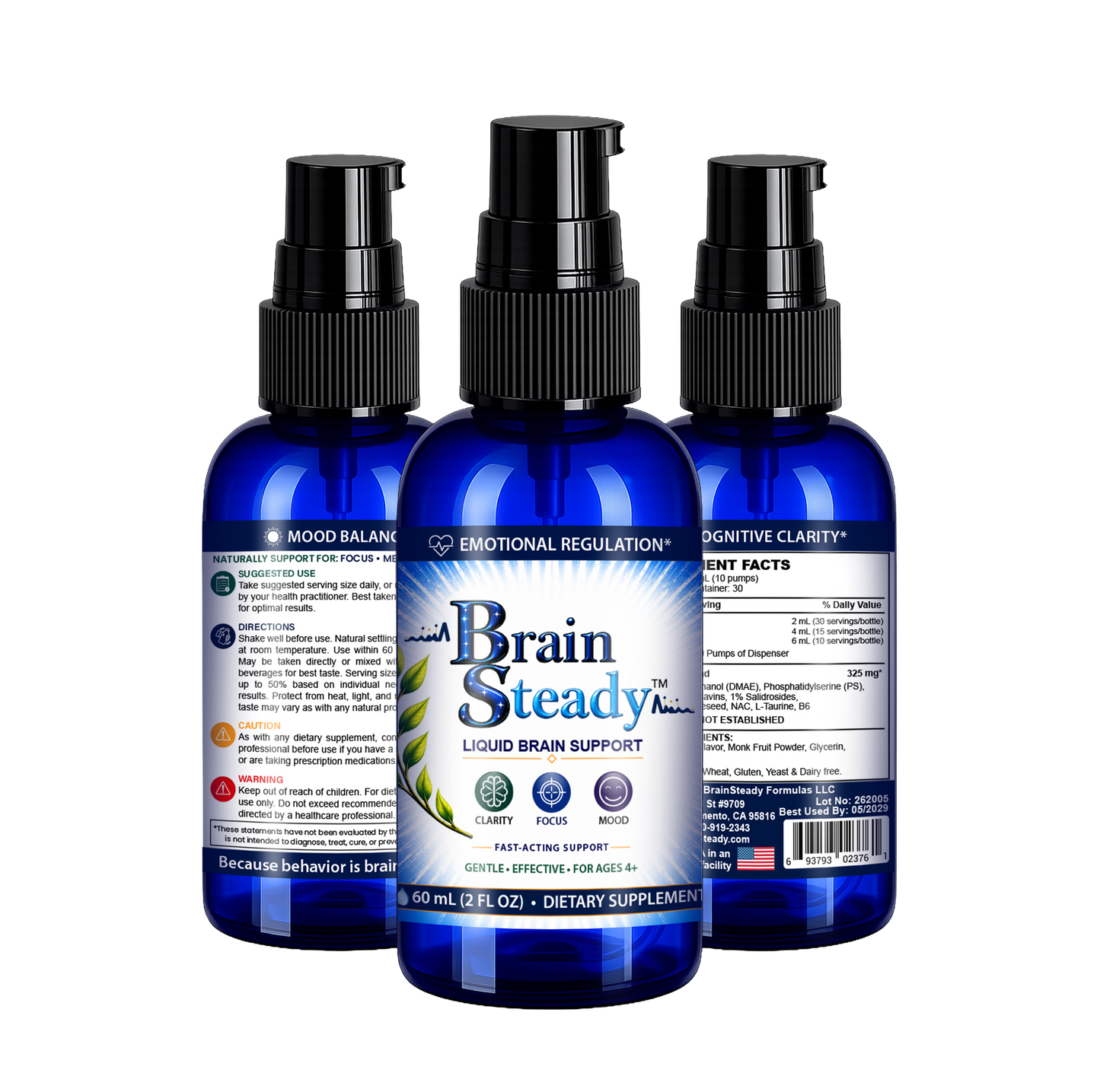 BrainSteady™ Liquid Formula | Flexible Bottle Options